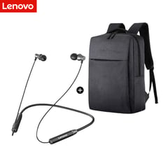 LENOVO - Audifonos Bluetooth HE05 Negro Mochila Basic Regalo