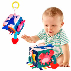 IMPORTADO - Cubo de Texturas para Bebés Exploración Sensorial Segura