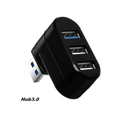 GENERICO - Adaptador HUB USB 3.0 giratorio de 180° color negro