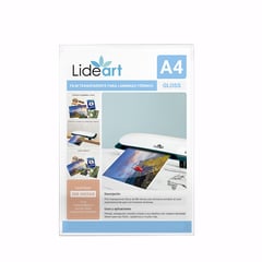 LIDEART - MICAS DE 125 MICRAS TRANSPARENTE PARA LAMINADO TERMICO A4X100