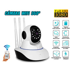 GENERICO - Cámara de Seguridad 360º 3 Antenas 1080P WiFi Inteligente