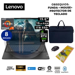 LENOVO - LAPTOP 15ARH7 RYZEN 7 7735HS 4.75GHZ 16GB DDR5 1TB SSD 15.6" FHD 120HZ NVIDIA RTX 4050 6GB