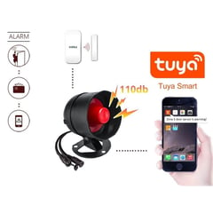 GENERICO - Sensor de Puerta Ventana Wifi Sirena Alarma Smartphone App Tuya Smart