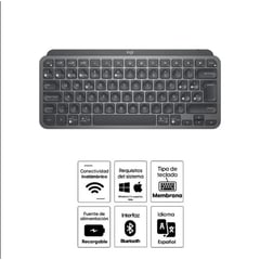 LOGITECH - TECLADO MINI MX MULTI-DEVICE BT ILUMINADO GRAFITO920-010476