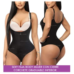 OEM - FAJA BODY MUJER CIERRE MOLDEA COMPRIME SEMI HILO REDUCE PARA VERANO