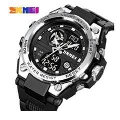 SKMEI - Reloj 2031 Deportivo, resistente al agua, Negro con Plateado