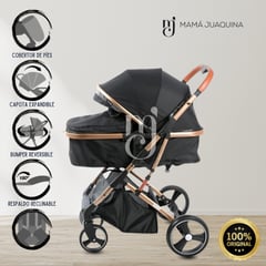 EBABY - Coche Cuna Moisés de Lujo «SATURNO» Black