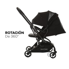 BABYKISS - COCHE DE BEBE LONDON ROTACION DE 360° VIAJERO COLOR NEGRO