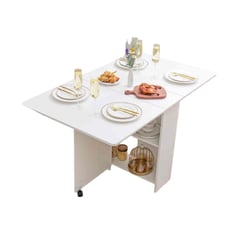 VENTITAS HOME - Mesa de Comedor Plegable Milessio Blanco