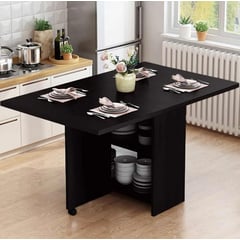 VENTITAS HOME - Mesa de Comedor Plegable Milessio Wengue