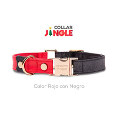 PERRITO PITUCO - COLLAR JINGLE ROJO Y NEGRO TALLA M