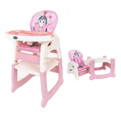 BHAPPY - Silla de Comer para Bebe 3 en 1 Unicornio Pink