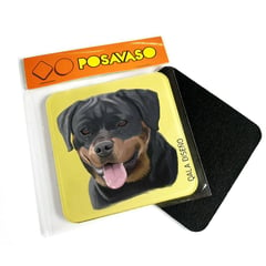 QALA DISEÑO - Posavaso de Acrílico - - Perro Rottweiler - Coaster 95x95