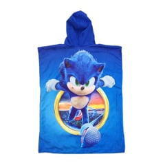 GENERICO - TOALLA PONCHO CORDANO TALLA NIÑOS 5 A 7 AÑOS SONIC1 UNISEX