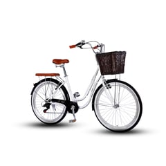 JAFI - Bicicleta de paseo Lavender 26 Blanco Negro