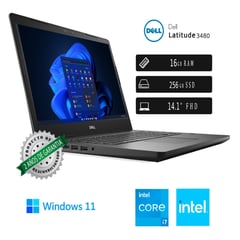 DELL - Laptop Empresarial Latitude 3480 Ci7 7ma 16GB RAM 256GB SSD Reacondicionado 1 año garantia