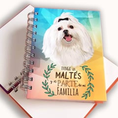 QALA DISEÑO - Libreta A6 - - Perro Bichón Maltes