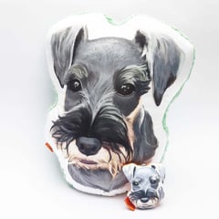 QALA DISEÑO - Pack Almohada y Llavero - - Perro Schnauzer