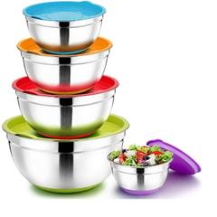 OTTOWARE - Set Bowls Acero Inoxidable 10 Piezas con Tapas