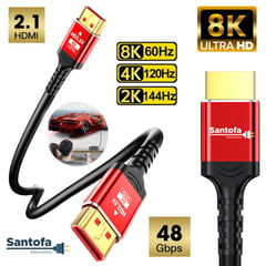 SANTOFA ELECTRONICS - Cable Hdmi 2.1V 8k SANTOFA 3D 2 Metros 4320p Premium 48Gbps HDR eARC