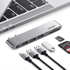 UGREEN - Hub Tipo C 6 En 2 Usb 3.0 Sd/tf para Macbook Pro / Air