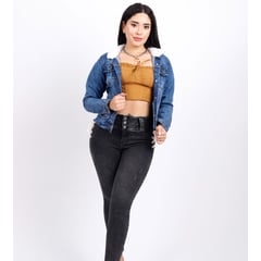 BENCUS JEANS - Abrigo Casaca Jean Mujer Teddy