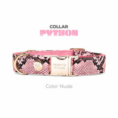 PERRITO PITUCO - COLLAR PYTHON NUDE TALLA L