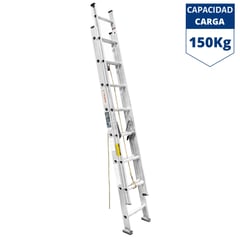 TRUPER - Escalera telescópica, 16 peldaños, soporta 150 Kg