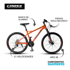 CROSSBIKE - Bicicleta Crossbike GT Aro 26 Naranja