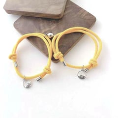 GENERICO - Pulsera Magnética 2 Unidades Para Enamorados, Novios Color Amarillo