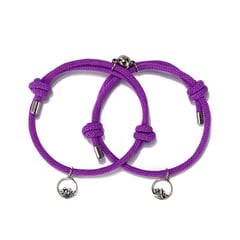 GENERICO - Pulsera Magnética 2 Unidades Para Enamorados, Novios Color Morado