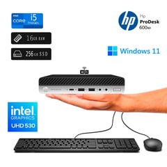 HP - CPU ProDesk 600 Mini Ci5 7500 16GB RAM 256SSD Reacondicionada-1 año garantía