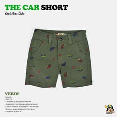 YONISTERS CLOTHING - Short Tafeta Estampado THE CAR Stretch Verde