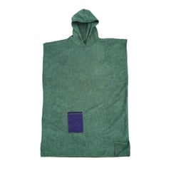 GENERICO - TOALLA PONCHO CORDANO ADULTO COLOR VERDE BOTELLA ML UNISEX