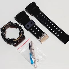 GENERICO - Correa Repuesto + Bisel para CASIO G-SHOCK GA100 / 110 / 120 - Negro B