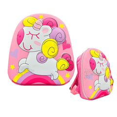 GENERICO - MOCHILA KIDS KAWAI 3D MODELO UNICORNIO COLOR ROSADO