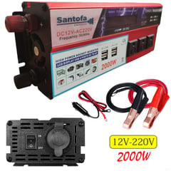 Inversor de Corriente 12v a 220v 2000w pantalla LCD 4 USB 3 Sockets