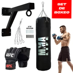 HOLGU - Saco De Box rack cadena guantes muay thai SUPER COMBO BOX