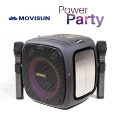 MOVISUN - PARLANTE BLUETOOTH POWER PARTY CON LUZ LED IPX5 70W NEGRO