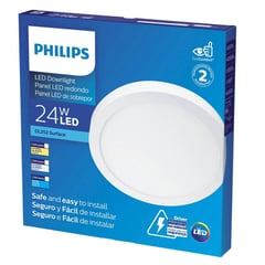 PHILIPS - Panel LED Circular para Adosar 24W Luz Fría