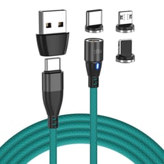 GREENPORT - Cable Cargador Magnético 100w 6 En 1 / 1 Metro - 360° -Verde