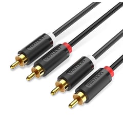 VENTION - Cable 2 Rca - 2 Rca (2m) Hifi Audio Bañado Oro Stereo Mp3