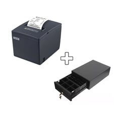 XPRINTER - Impresora ticketera 80mm usb lan + Gaveta dinero 21x30cm 6 monederos