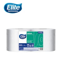 ELITE - Papel higiénico una hoja 500 metros 4 rollos ELITE CLASSIC