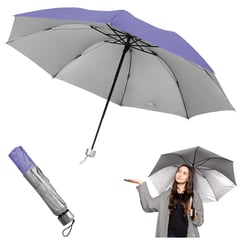 SASHIJA - Paraguas Plegable Sombrilla de Mano para Sol Lluvia K02 Lila