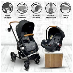 BABY KITS - Coche Para Bebe Travel System PRIMA PLUS Black