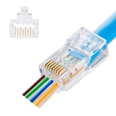 OEM - Pack 100 Conectores RJ45 de Cables Internet LAN Ethernet de Red