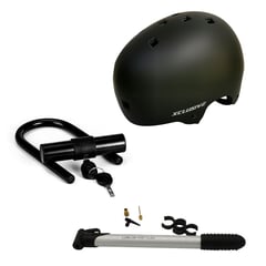 XCLUSIVE - KIT CASCO URBANO M INFLADOR Y CANDADO U LOCK