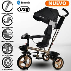 PAWBO - Triciclo Guiador 3 en 1 «PAWSOON» Usb Black