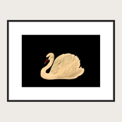 VARIOS - Cuadro Decorativo SWAN Vintage Marco Negro 30cm X 40cm